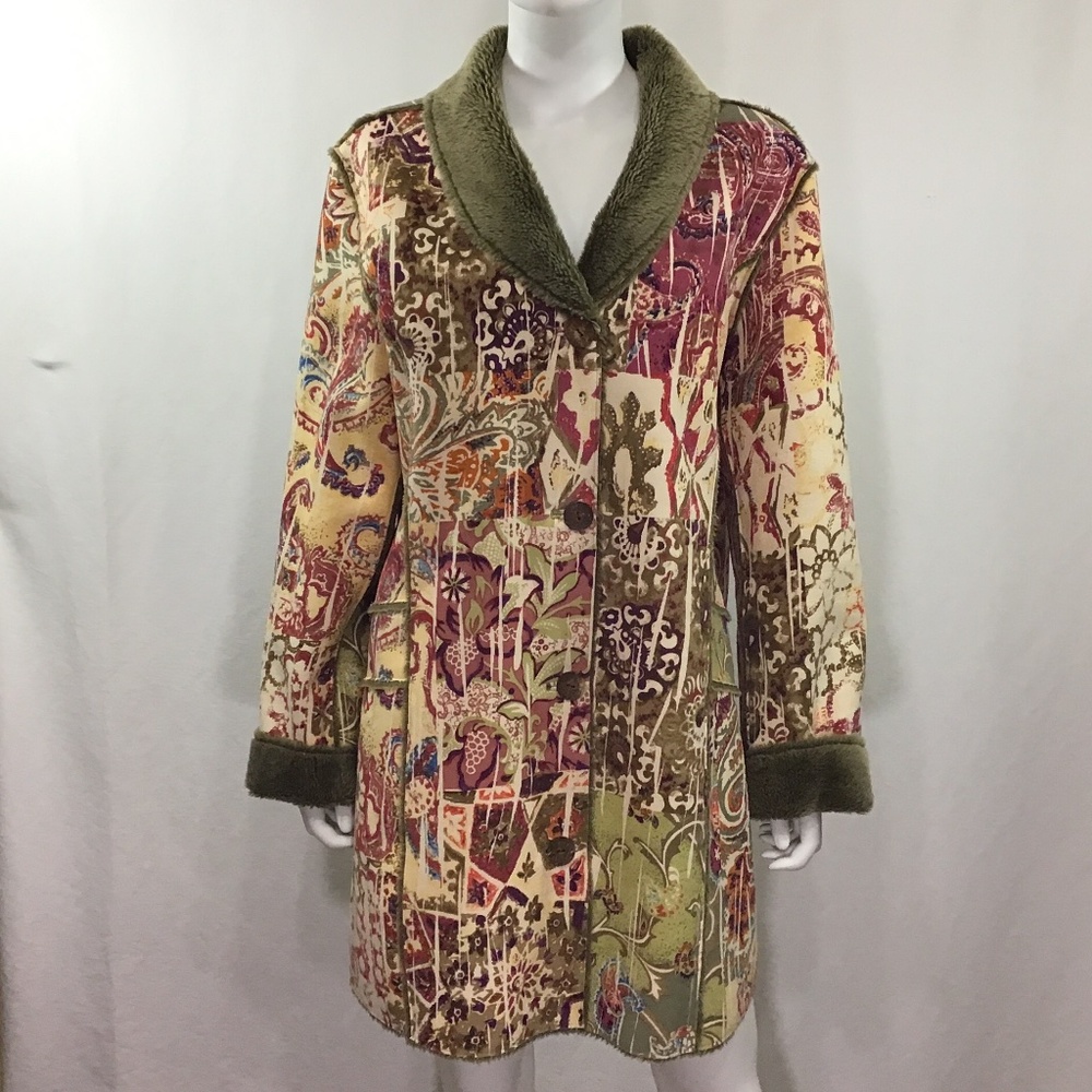 Chico’s Multi-Color Faux Fur Coat